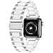 Produktbild Kai Tian Compatibel for Apple Watch 38mm 40mm 41mm Edelstahl Uhrenarmband Herren Damen iWatch SE Apple Watch Series 7 6 5 4 3 2 1 Sport Silber Weiße Keramik