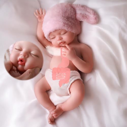 BABESIDE Drink and Wet 16" Silicone Baby Doll with Weighted Lifelike Feel
