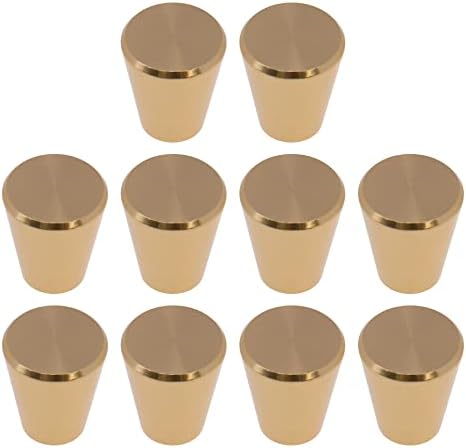 HEVSTIL 10-Pack Cabinet Knobs,Brass Cabinet Knobs Gold Knobs Solid Brass Cabinet Knob for Cabinet Kitchen Hardware Cupboard Drawer Dresser,20×22mm