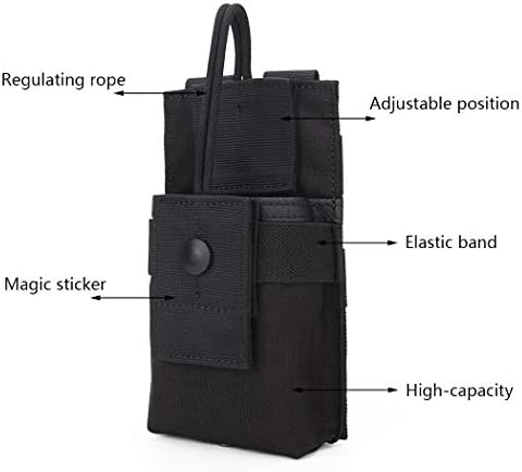 AOUTACC Molle Short Radio Pouch, Nylon Molle Tactical Radio Holder Case for BaoFeng UV-5R UV82 (BK) — view 2