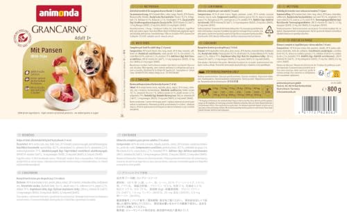 animonda GranCarno Adult Hunde Nassfutter mit Pansen (6x800g)