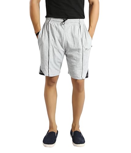 Image of Particle Men's Plus Size Hosiery Corduroy Cotton Bermuda Shorts | 230 GSM Ribbed Fabric | Big Size Casual Half Pants with Pockets for Walking, Gym & Lounge (XL-5XL)