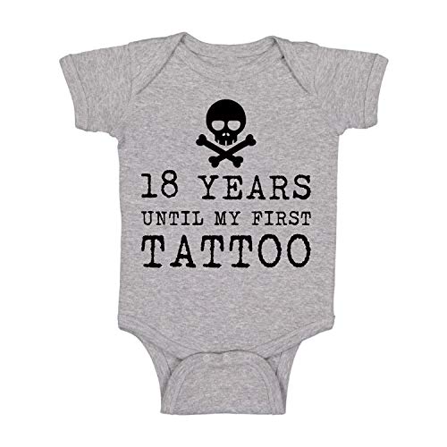 Image of 18 Years Until My First Tattoo - Funny Baby Essentials Bodysuit - Newborn Baby Boy Clothes