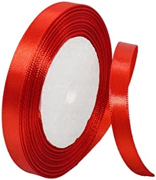 15mm Red Ribbon for King Charles III Coronation Decor,22M Union Jack Red Polyester Double Sided Satin Ribbon for Gift Wrapping Balloon Ribbon,Fabric Thick Ribbon for Xmas Hair Bows Cake Wedding Decor