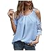 Hemd L1400 T-shirt en coton mélangé pour femme, bleu, M