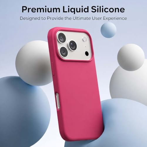 Image of DIZORO Compatible with iPhone 17 Pro Case (2025), Liquid Silicone 3 Layers Full Covered Soft Gel Rubber Shockproof Protective Cover with Anti-Scratch Microfiber Lining - Hibiscus