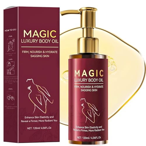 Magic Body Firming Oil, 120ML, After Shower Body Oil for Women, Glow Remedy Oil, Tighten, Hydrate Nourish Dry Skin, MagicOil for Sagging Skin, Full Body, Non-Greasy Luxury SPA Gifts, Natural Vegan