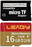 Adaptateur de carte mémoire PSP avec carte Micro SD, carte Micro SD vers carte Memory Stick PRO Duo MagicGate compatible avec appareil photo, téléphone portable et PSP 1000/2000/3000 (Adaptateur+16GB)