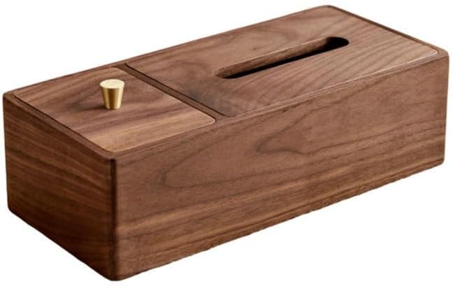 Black Walnut Wood Cotton Swab Storage Tissue Paper Box Living Room Multi Functional