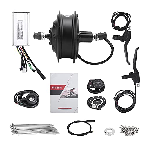 MasYosh Kit de Conversión de Bicicleta Eléctrica de 36V y 500W, Motor de Cubo sin Escobillas con Medidor de Pantalla KT 900S, para Bicicletas DIY de 20 y 28 Pulgadas (Radios de 28 pulgadas 12G)