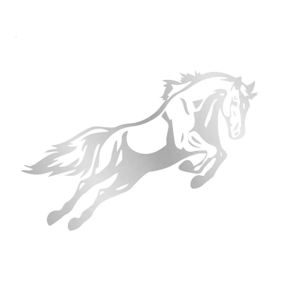 Jumping Horse Car Sticker Body Windshield Vinyl Decal Auto Exterior Decoration(Matt Silver)