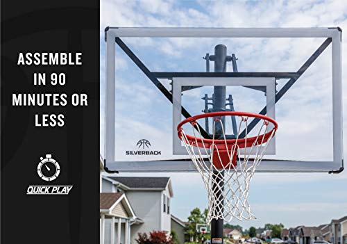 Silverback NXT 54" In-Ground Basketball Hoop with Adjustable-Height Backboard and QuickPlay Design , Black - Thumbnail 4