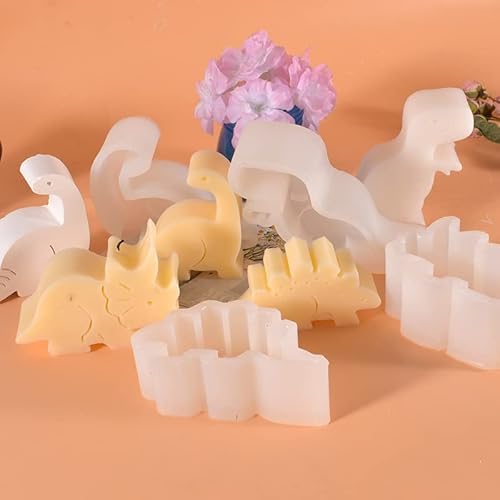 Hyzaphix 2Pcs 3D Candle Mold Animal Resin Mold Dinosaur Epoxy Molds Silicone Owl Giraffe Elephant Frog Mould For Diy Craft Handmade Soap Candle Making (D) #TOP6