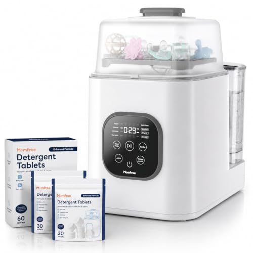 Bottle Washer and Sterilizer and Dryer, All-in-One Bottle Cleaner Machine with Steam Cleaning & Hot Air Drying, Large Capacity Automatic Baby Bottle Washing Machine for Bottles and Pump Parts