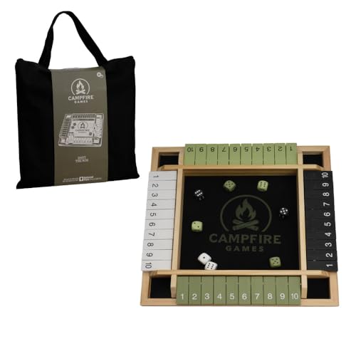 Campfire Games Shut the Box Dice Game, Math Game, Board Games, Multi-Player