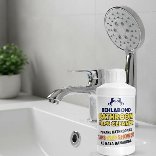Image of Bathroom Tap Cleaner Liquid - Hard Water Stain Remover & Limescale Descaler for Kitchen Faucets, Steel Fittings & Wash Basin Taps - Professional Mirror Finish Restorer, 400ml