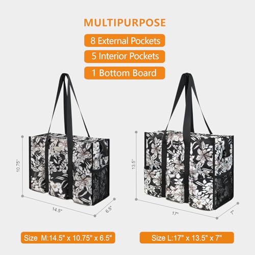 Image of TOPDesign Utility Water Resistant Tote Bag with 13 Pockets, Top Zipper Closure & Thick Bottom Support, for Working Women