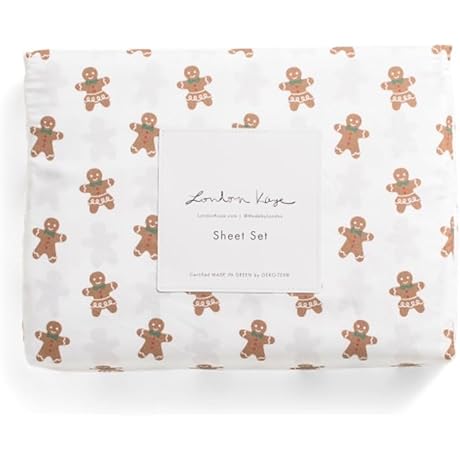 London Kaye Christmas Winter Sheet Set (Gingerbread Treats, Queen)