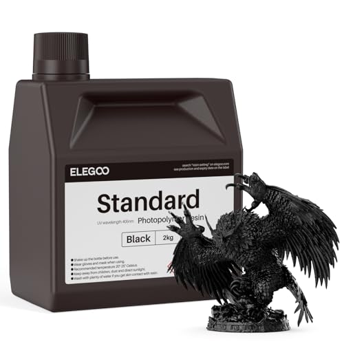 Image of ELEGOO Standard Photopolymer Resin 3D Printer Resina for MSLA 3D Printer Pure Black 2000g