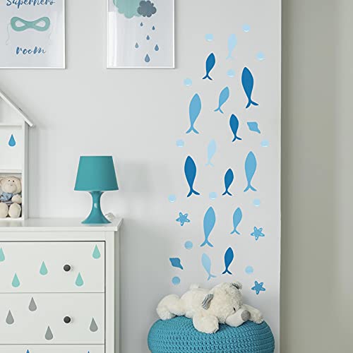 Vinilos decorativos de tortugas marinas y peces 3D, pack de 2 sets miniatura 4