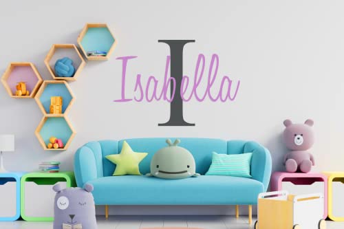Custom Name & Initial - Premium Series - Baby Boy - Wall Decal Nursery For Home Bedroom Children (M511) (Wide 22" X 15" Height) #TOP1