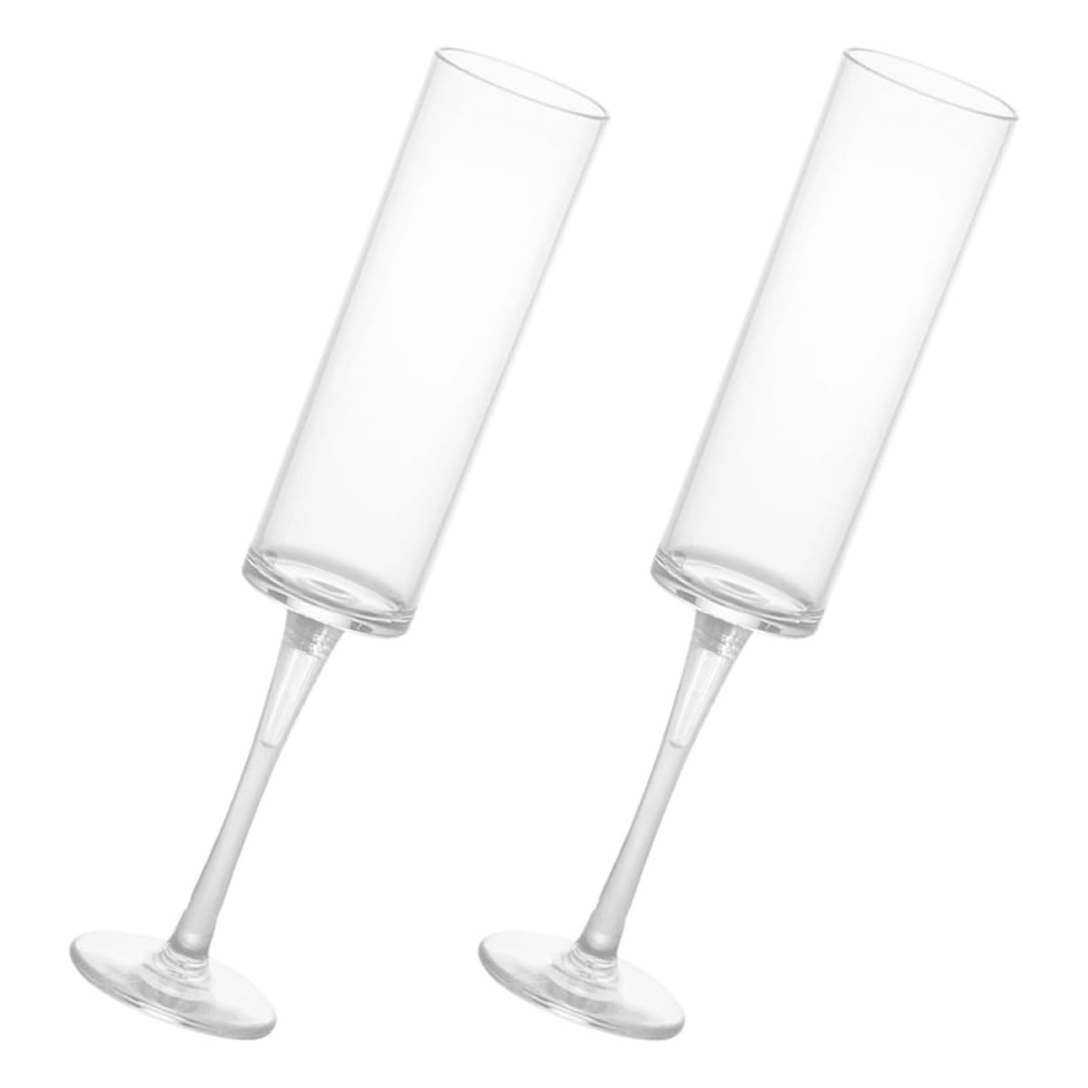 COLLBATH 2pcs Goblet Drinking Glasses Large Glass Mug Highball Glass Bar Glasses Flute Glasses Toasting Flutes Bridal Bouquets for Bride Flutes Bridal Red Glassware Transparent re-usable