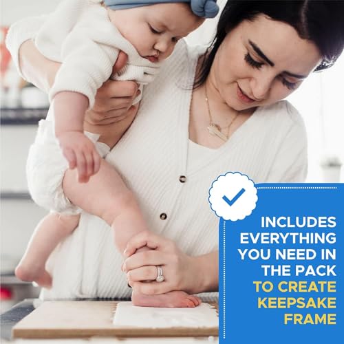 Durku Baby Keepsake Kit, Baby Hand & Footprint Frame, White, 20x25cm, Newborn Essentials