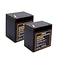 NERMAK 12V 5Ah LiFePO4 Deep Cycle Battery 2 Pack, 2000+ Cycles Lithium Iron Phosphate Rechargeable Battery for Solar Power,Lighting, Power Wheels, Fish Finder and More, Built-in 6A BMS