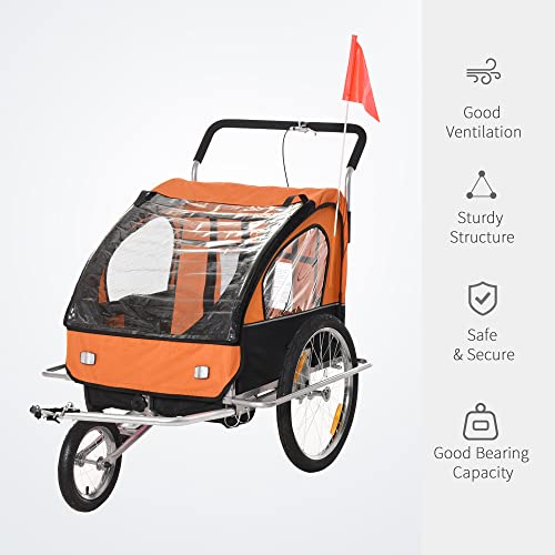 Collapsible Bike Trailer for Kids 2Seater Baby Bicycle Trailer