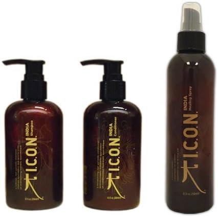 ICON SET India Shampoo 8.5oz + Conditioner 8.5oz + Healing Spray 8.5oz