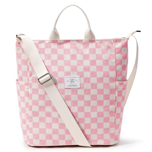 Image of KALIDI Corduroy Tote Bag, Large Slouchy Hobo Messenger Crossbody Bag