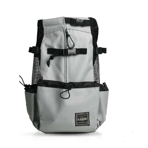 Borsa per cani da 1 a 25 kg, zaino ventilato a testa fuori, trasporto sicuro e comodo per cuccioli