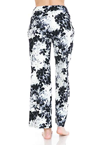Leggings Depot Women's Fashion Lounge Pajama Pants With Pockets-Pj20D-R551-L Black Floral #TOP2