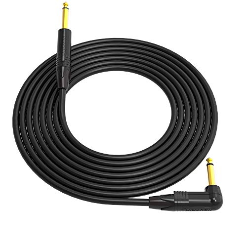 Mogami 2524 Pedal, Effects, Patch, Instrument Cable | 1/4 Inch Ts To 1/4 Inch Right Angle | Neutrik Gold | 12 Inches | Assembled In The Usa #TOP11