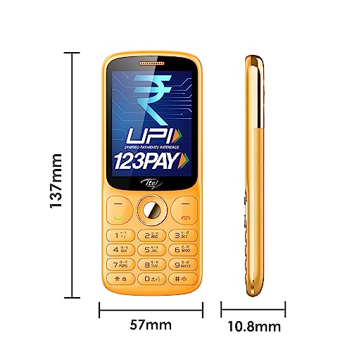 Image of itel SG600 Keypad Mobile Phone | 2.8 inch Display | 1900mAh Battery | UPI Pay | Crystal Clear Calls | 4 Hour Service | 1.3 MP Camera with Flash | Kingvoice | Metal Finish | Orange