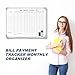 Feifeiya 24 x 18 Inch Monthly Bill Payment Tracker Organizer Whiteboard Aluminum Frame Wall Monthly Bill Payment Checklist Magnetic Dry Erase Board Planner for Personal Budgeting Financial (Stylish)