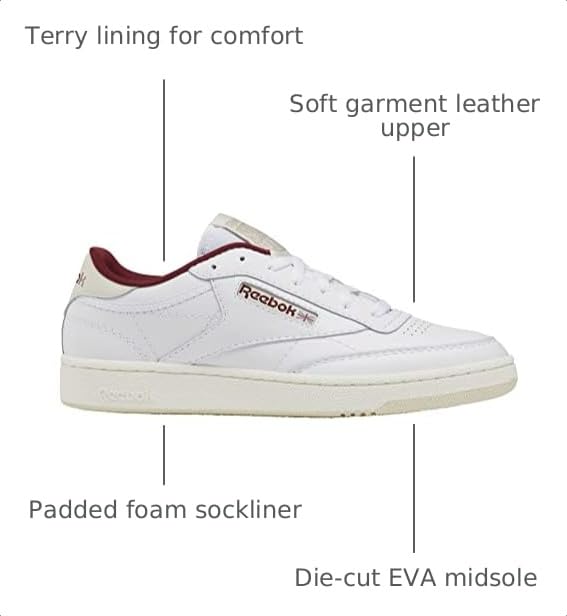 Image of Reebok Club C 85 Tennis Shoes for Women - White Womens Sneakers