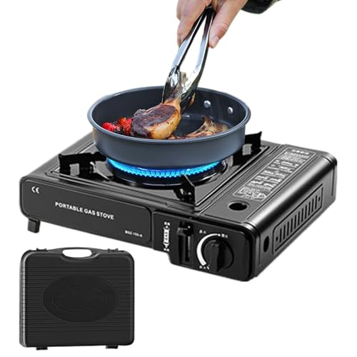 Estufa portátil de portatil, estufa de cocina de senderismo de 2900 W, estufa de campamento ajustable y compacta y fácil de usar para caminar, playa