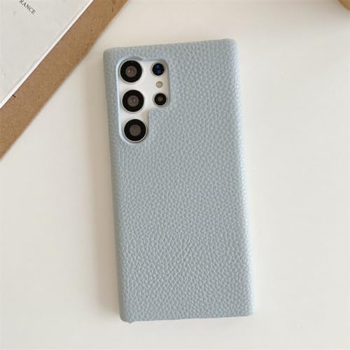 Étui à grain de luxe bleu pour Samsung S23 Ultra S22 Note 9 A52