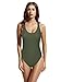 zeraca Women's Plus Size Retro High Cut Athletic One Piece Swimsuit Bathing Suit (XL18, Oliver)