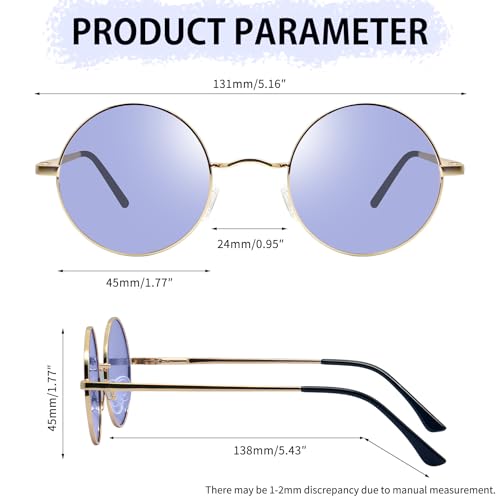 Image of Joopin Small Round Sunglasses Hippie Circle Sun Glasses UV400 Protection