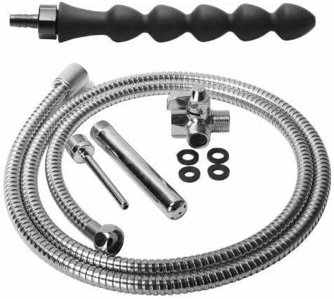 Cleanstream Easy Flow Enema Kit for Cleansing with Silicone Shower Attachment, Control Water Pressure, Includes 6 Feet Hose, Reusable Enema Cleaner Kit Connected to Shower Hole, 2 Nozzle