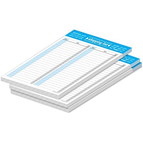 PRICARO Shopping List "Typo", blue, A5, Set of 3 Cover