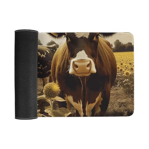 Tapis de souris de jeu protégeant le bureau imprimé vache 3D