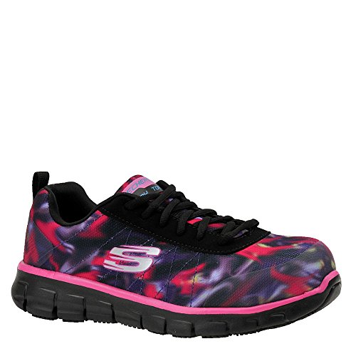 Skechers Skechers for Work Women's Synergy Arrey Shoe, Black/Pink/Multi, 9.5 M US