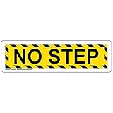 ComplianceSigns Vinyl Watch Your Step Label, 7 x 2 in. with English, Yellow