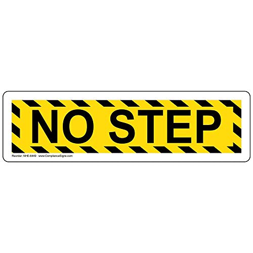 ComplianceSigns.com No Step Safety Label Decal, 7x2 inch Vinyl for Industrial Notices