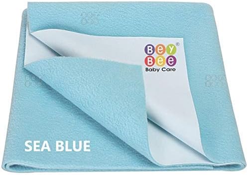 BeyBee Waterprof Quick Dri Bed Seet Larg 140x100 Sea Blu Washble Pad