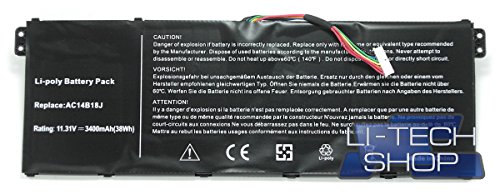 LI-TECH Batteria Compatibile 3400mAh per Acer