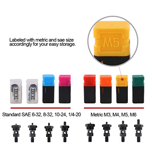 image for Hilitchi 8” Hand Rivet Nut Kit with 8 Pcs Mandrels M3, M4, M5, M6, 1